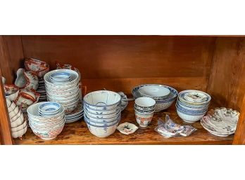 SHELF of (Early to Late 20th c) ASIAN PORCELAINS