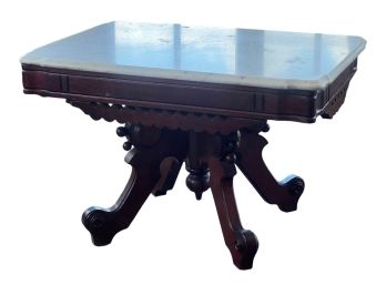 AESTHETIC MOVEMENT MARBLE-TOPPED COFFEE TABLE