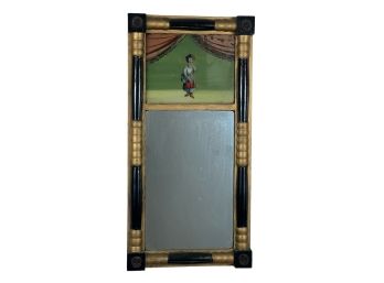 SPLIT COLUMN MIRROR with REVERSE PAINTED TABLET