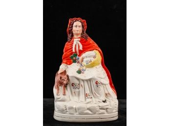 LARGE LITTLE RED RIDING HOOD STAFFORDSHIRE GROUP