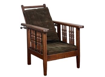 CHILD'S VICTORIAN OAK MORRIS CHAIR