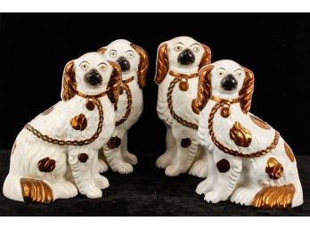 (2) PAIR OF STAFFORDSHIRE COCKER SPANIELS