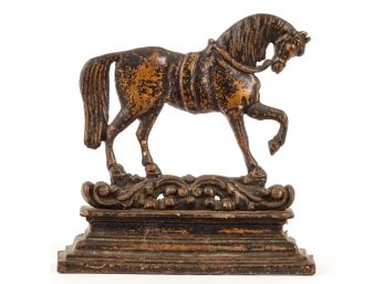 CAST IRON PRANCING HORSE DOOR STOP