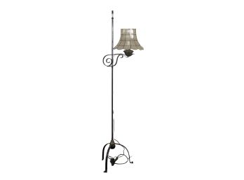 WROUGHT IRON FLOOR LAMP with MICA SHADE