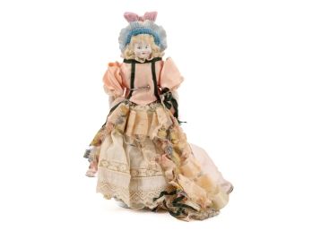 STONE BONNET BISQUE HEAAD DOLL & HIGH BUTTON SHOES