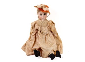 GERMAN BISQUE HEAD DOLL with BLUE EYES