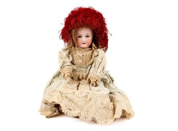 HEUBACH BISQUE HEAD DOLL with BLUE EYES OPEN MOUTH