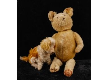 EARLY MOHAIR TEDDY BEAR with GLASS EYES