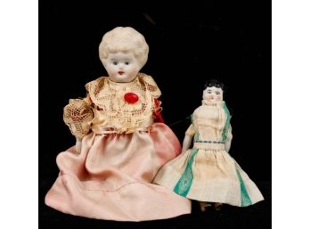 EARLY BISQUE HEAD DOLL and a SECOND