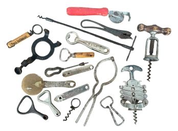 GROUPING OF CORK SCREWS, CAN and BOTTLE OPENERS
