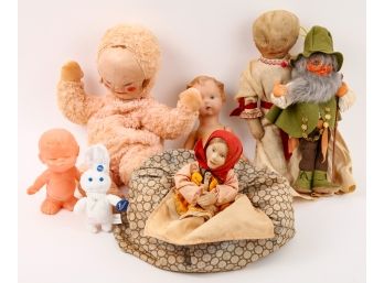 GROUPING OF CLOTH DOLLS & (2) OTHERS