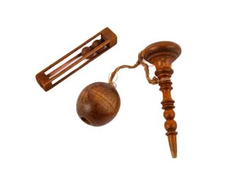ANTIQUE GAME of SKILL and CARVED WHIMSY