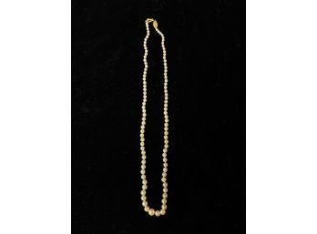 GRADUATING PEARL NECKLACE with 14k GOLD CLASP