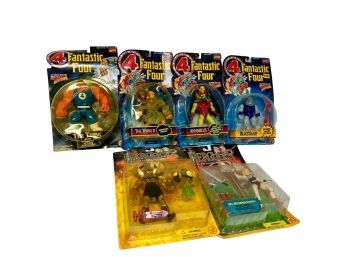 6 Carded Action Figures Fantastic Four + Hercules