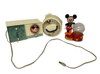 Vintage Mickey Mouse Clock Radio - Record Case