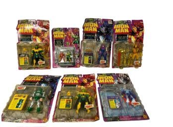 Seven (7) Iron Man Carded Action Figures