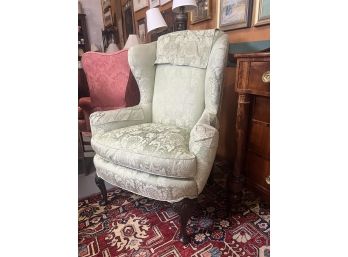 VINTAGE UPHOLSTERED WING BACK CHAIR