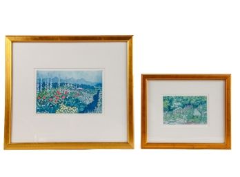 (2) SIGNED AND NUMBERED FRAMED COLORED PRINTS