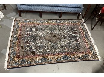 LATE (20th c.) PERSIAN RUG w/ BIRDS AND FLOWERS