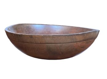 ANTIQUE TURNED WOODEN BOWL