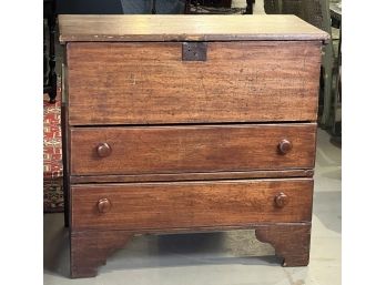 ANTIQUE LIFT TOP (2) DRAWER BLANKET CHEST