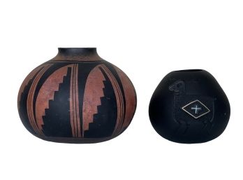 (2) ROBERT RIVERA ACOMA GOURD VASES