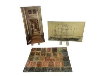 (3) JOHN DERIAN DECOUPAGE TRAYS