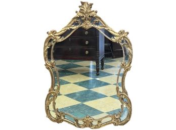 LARGE ROCOCO STYLE GILTWOOD WALL MIRROR