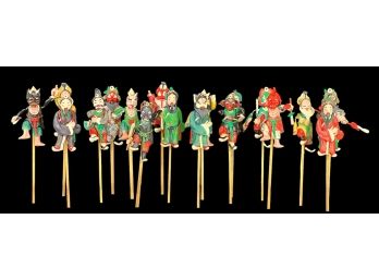 GROUP of MINIATURE CHINESE CLAY OPERA PUPPETS