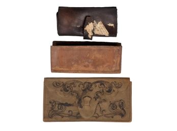 Three (19th c) LEATHER CASES