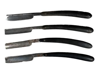 Four (19th c) STRAIGHT RAZORS