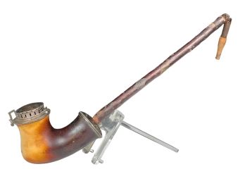 (19th c) GERMAN MEERSCHAUM LONG PIPE