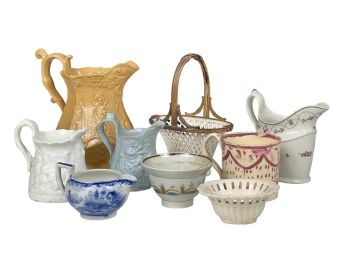 PINK LUSTER, PEARLWARE, & OTHER PORCELAINS