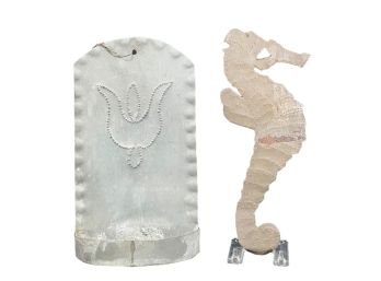 PIERCED TIN SEAHORSE & WALL SCONCE