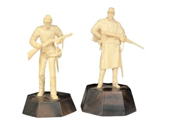 BONE CARVED CIVIL WAR OFFICER & INFANTRYMAN