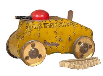 MARX TOYS TIN LITHO WIND-UP US TANK NO. 4 TOY