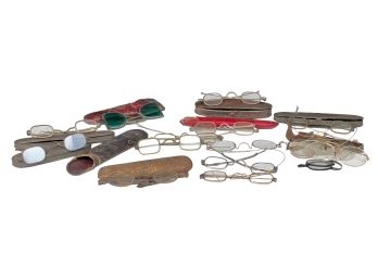 GROUPING of ANTIQUE EYEGLASSES