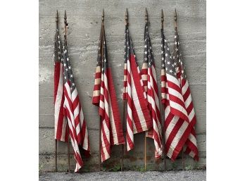 (6) VINTAGE (48) STAR AMERICAN FLAGS