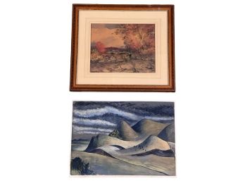 (2) SIGNED LANDSCAPE PAINTINGS - H. BERGMAN, ETC