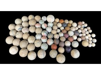 GROUP of EARLY CLAY MARBLES (CHINAS)