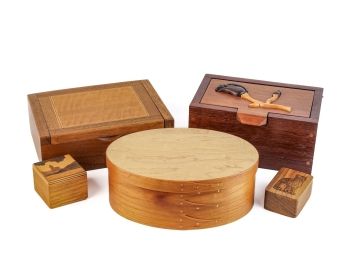 ASSORTMENT OF ARTISEN CRAFTED BENCH MADE BOXES