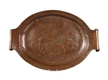 1965 SAMUEL CHAMBERLAIN COPPER TOOLED TRAY