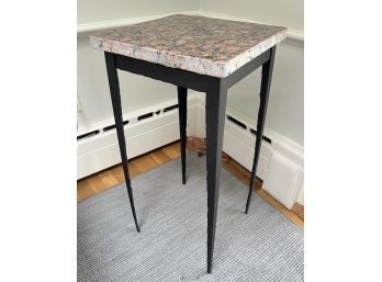 JUNKER STUDIOS GRANITE TOP METAL SIDE TABLE