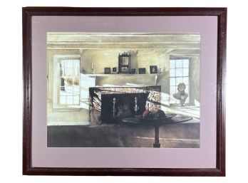 DECORATIVE FRAMED PARLOR INTERIOR PRINT