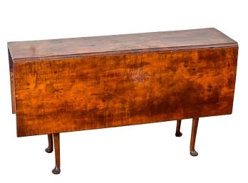 (18th c) QUEEN ANNE MAHOGANY DROP LEAF TABLE