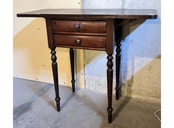 (20th c) DROP LEAF (2) DRAWER STAND