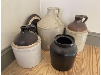 (5) PIECES VINTAGE SALT GLAZED STONEWARE