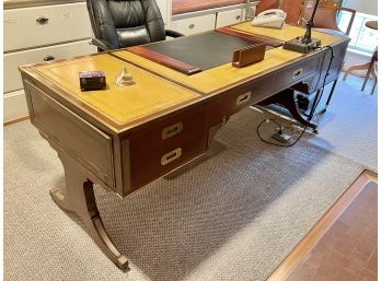 IMPRESSIVE BRASS BOUND DESK