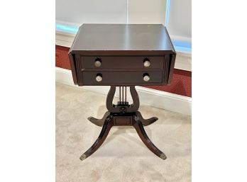 DROP LEAF (2) DRAWER WORK TABLE