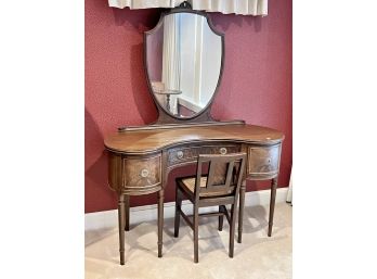 ART DECO ERA KIDNEY-SHAPED DRESSING TABLE